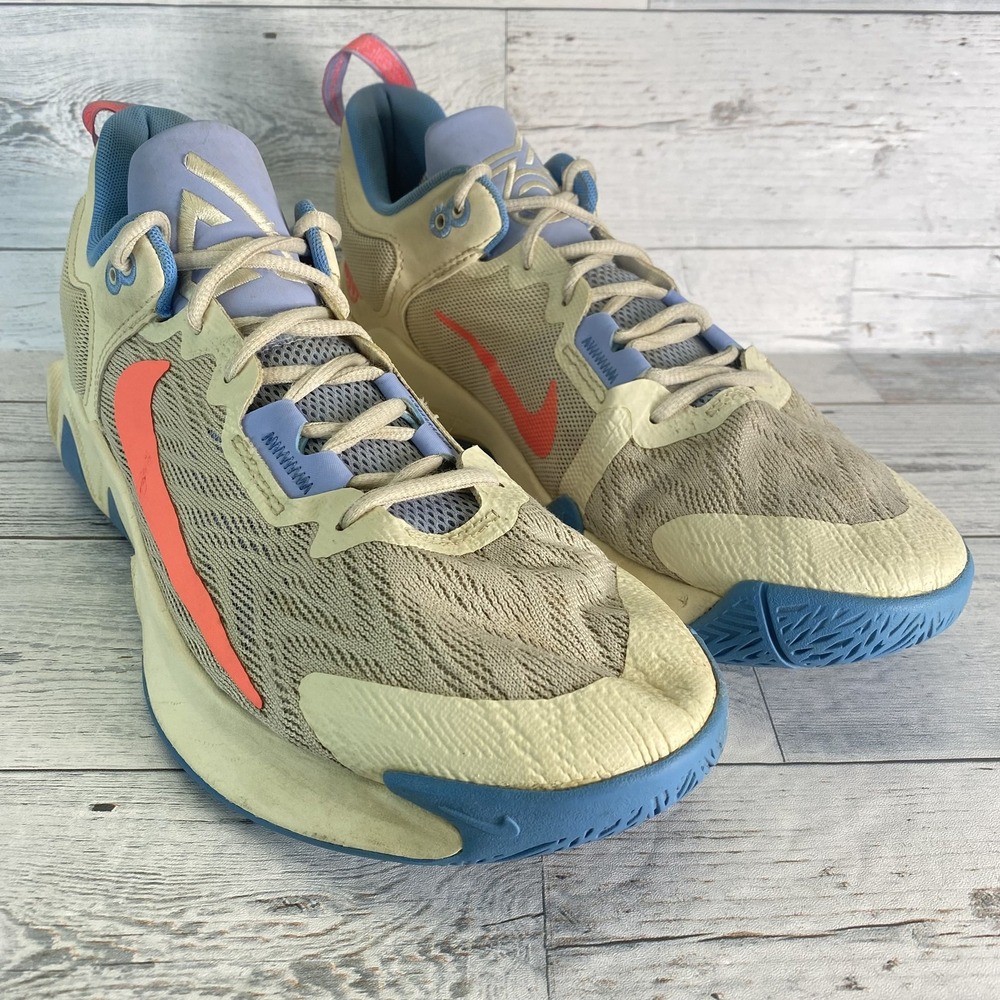 Nike Giannis Immortality 2 Shoes Mens 12 Beige Blue Low Basketball DM0825-103